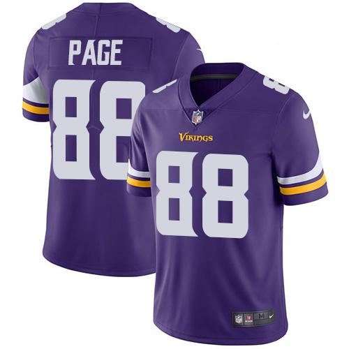 Nike Vikings #88 Alan Page Purple Team Color Men's Stitched NFL Vapor Untouchable Limited Jersey - Click Image to Close